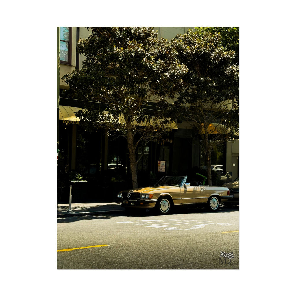 Mercedes-Benz SL R107 Street Scene Poster