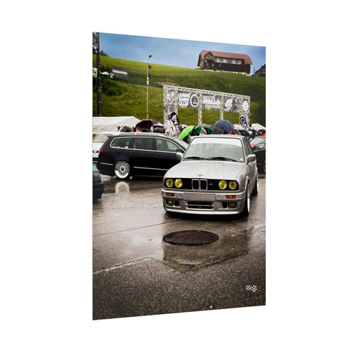 BMW E30 M3 Rain Meet Poster