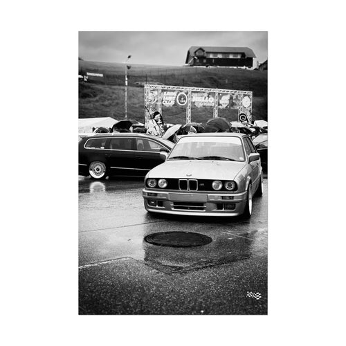 BMW E30 M3 Rain Meet Poster