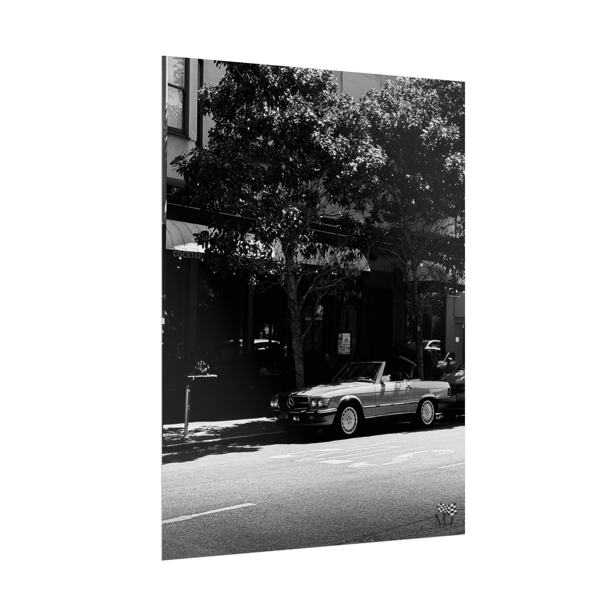 Mercedes-Benz SL R107 Street Scene Poster