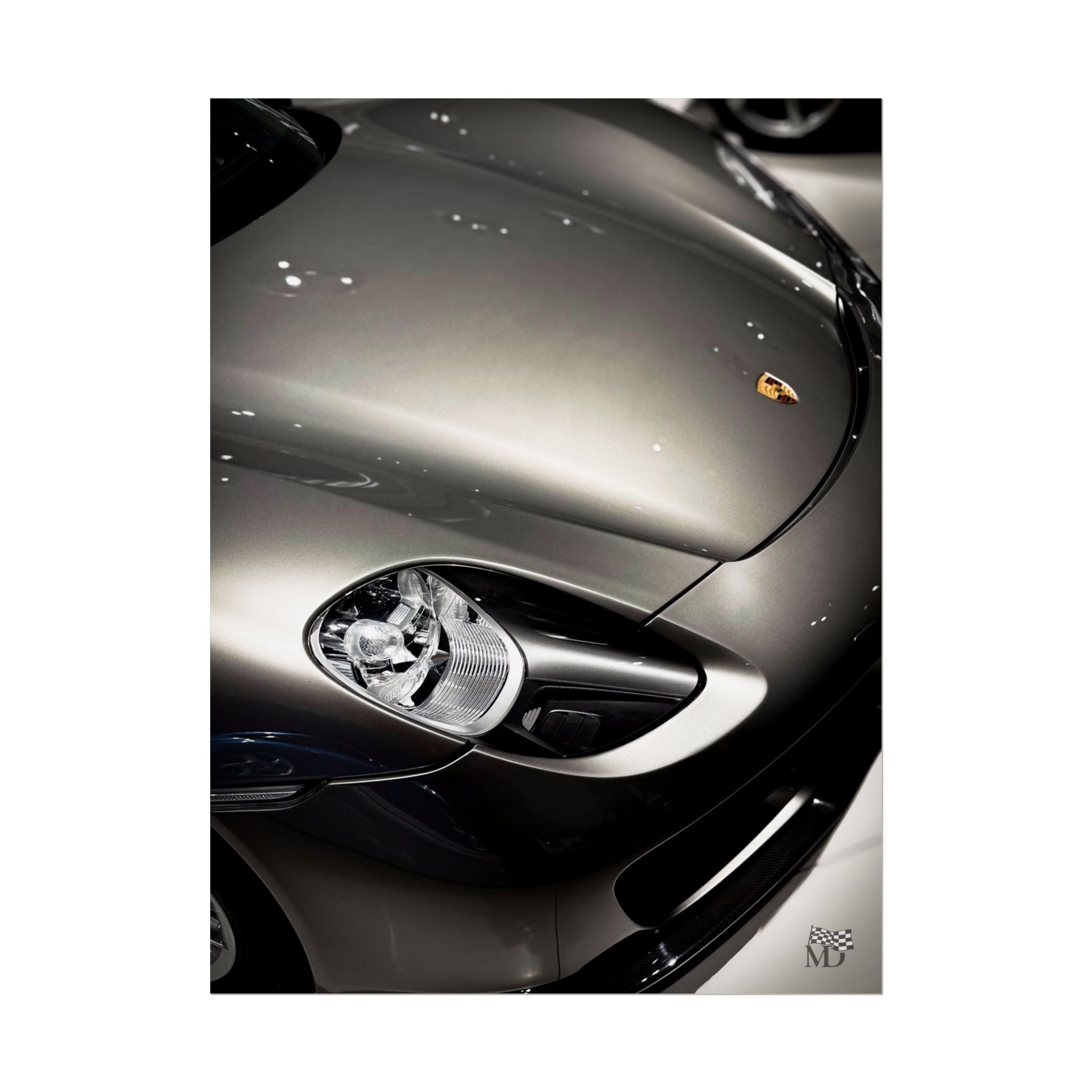 Porsche 918 Spyder Headlight & Hood Detail Poster